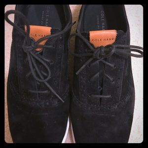 Black suede Cole Haan Grand.OS Oxford Shoes